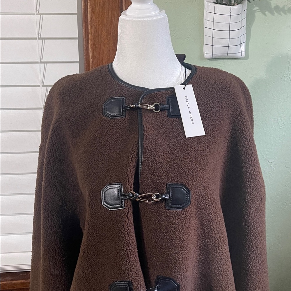 Rebecca Minkoff Brown Toggle Cape Coat - Picture 3 of 10
